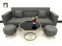B1 Bộ ghế sofa giường đa năng GBL2 xám lông chuột dài 2m