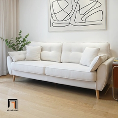 G3 Set ghế sofa gia đình nhỏ KT77 Dropy vải nỉ nhung mềm màu be