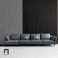 D5 Sofa góc L da Pu xám hiện đại GT147 Santafe 3m x 1m6 phòng khách
