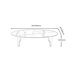 F3 Bàn sofa mặt đá oval sang trọng BSF47 Reem 1m x 60 sảnh chờ