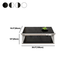 I2 Bàn sofa mặt kính cường lực BSF2 Trestle 1m 2 tầng giá rẻ