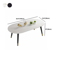 H2 Bàn sofa phòng khách nhỏ gọn BSF43 Camin mặt đá oval 1m