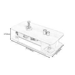 H2 Bàn trà phòng khách chữ nhật BSF11 Tray 1m kiểu dáng sang trọng