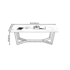 O2 Bàn sofa mặt đá trắng BSF24 Sumee 1m x 50 phòng khách chung cư