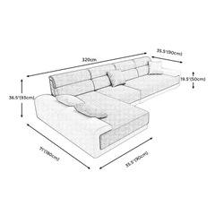 A3 Bộ ghế sofa góc chữ C GT88 Aparte 3m2 x 1m8 gia đình hiện đại