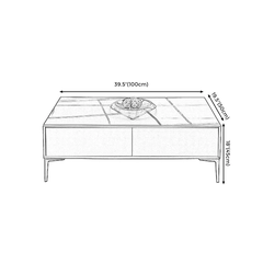 S2 Bàn sofa hình hộp chữ nhật màu đen BSF48 Raheem 1m mặt đá