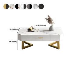 P2 Bàn sofa dài 1m mặt đá lục giác BSF42 Khame hộc kéo nhỏ xinh