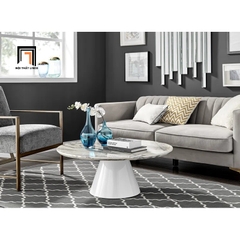 Y1 Bàn trà mặt đá xinh xắn 60cm BSF53 Aripine phòng khách chung cư