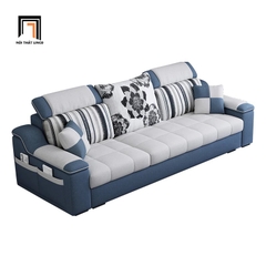 D3 Bộ ghế sofa phòng khách cao cấp BT296 Slopy 2m1 kèm đôn vuông