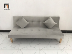 I2 Set ghế sofa giường nằm xinh xắn SFG xám trắng vải nỉ nhung