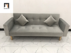 J2 Bộ ghế sofa giường bật nằm SFGTV 2m xám trắng vải nhung