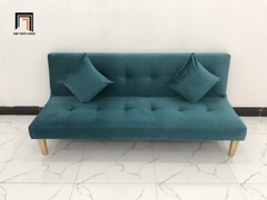 E5 Bộ ghế sofa giường đa năng SFG xanh lá vải nhung cho phòng ngủ