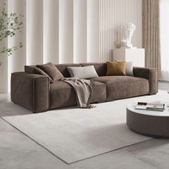 E3 Ghế sofa góc L căn hộ chung cư GT158 Plainview 2m6 x 1m6 nâu đậm