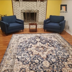 H1 Ghế sofa đơn phòng khách gia đình DT1 Garren màu xanh đậm