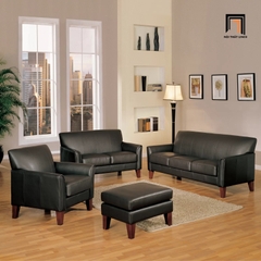 J2 Ghế sofa đơn văn phòng tiếp khách DT63 Abarca da xám đậm