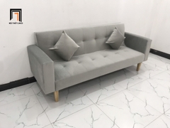 J2 Bộ ghế sofa giường bật nằm GBL2 2m xám trắng vải nhung