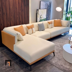 B3 Ghế sofa góc chữ L cao cấp GT184 Morelia 3m2 x 1m6 phối màu da