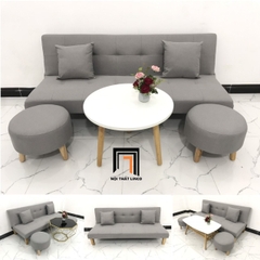 I3 Set ghế sofa giường nhỏ gọn SFG màu xám ghi dài 1m72 giá rẻ