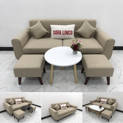 C5 Bộ ghế sofa băng dài 1m9 NS04 màu kem phòng khách chung cư