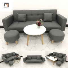 B1 Bộ ghế sofa giường đa năng SFGTV xám lông chuột dài 2m
