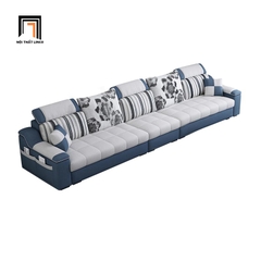 D3 Bộ ghế sofa phòng khách cao cấp BT296 Slopy 2m1 kèm đôn vuông