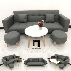 B1 Bộ ghế sofa giường đa năng GBL2 xám lông chuột dài 2m