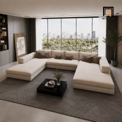 H2 Sofa Chữ U UT67 Loren 3m Đẹp Cho Phòng Khách Gia Đình