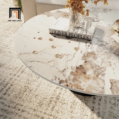 X1 Bàn sofa mặt đá ceramic tròn 80cm BSF54 Concha phòng khách lớn