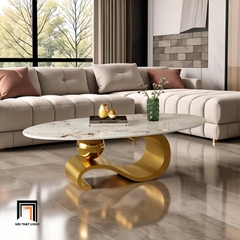 S1 Bàn sofa mặt đá ceramic cao cấp BSF55 Wepof 1m2 x 60 hình oval