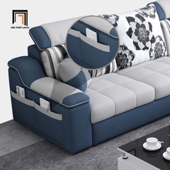 D3 Bộ ghế sofa phòng khách cao cấp BT296 Slopy 2m1 kèm đôn vuông
