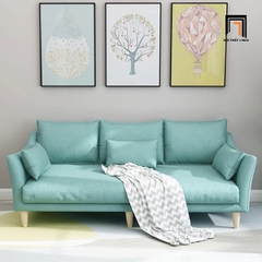 J1 Bộ ghế sofa phòng khách thư giãn KT110 Consenja vải xám trắng