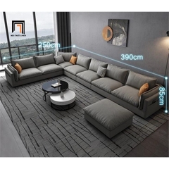 B2 Bộ Sofa U UT3 Hanna 3m2 Màu Xám Đẹp Cho Phòng Khách