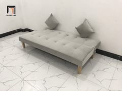 I2 Set ghế sofa giường nằm xinh xắn SFG xám trắng vải nỉ nhung