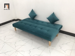 E5 Bộ ghế sofa giường đa năng SFG xanh lá vải nhung cho phòng ngủ