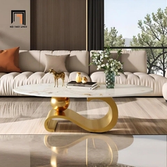 S1 Bàn sofa mặt đá ceramic cao cấp BSF55 Wepof 1m2 x 60 hình oval