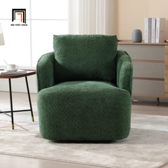G1 Ghế sofa đơn vải lông cừu xanh lá DT90 Dalbert phòng ngủ nhỏ