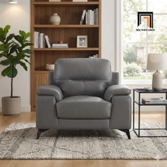 J1 Sofa đơn da công nghiệp xám DT62 Mahler phòng khách sang trọng