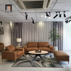 B1 Set ghế sofa da giả phòng khách cao cấp KT146 Mondazie chân inox