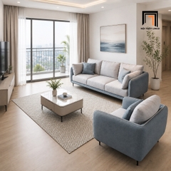 F3 Bộ ghế sofa phòng khách phối màu da giả KT139 Sken hiện đại