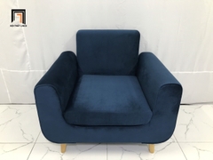 T2 Ghế sofa đơn 1 nệm ngồi màu xanh đậm NS04 vải nỉ nhung