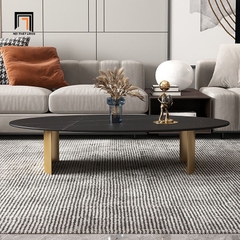 F3 Bàn sofa mặt đá oval sang trọng BSF47 Reem 1m x 60 sảnh chờ