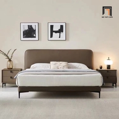 Giường ngủ sang trọng GN78 Inez da công nghiệp nâu