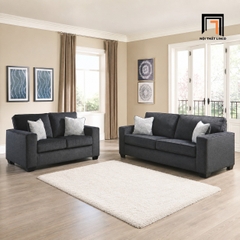 B2 Set ghế sofa phòng khách vải nỉ xám đen KT3 Rima cho chung cư