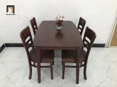 Bộ bàn ăn 4 ghế 3-KH4-G02-B108-nau màu nâu cánh gián giá rẻ