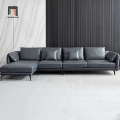 D5 Sofa góc L da Pu xám hiện đại GT147 Santafe 3m x 1m6 phòng khách