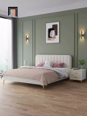 Giường ngủ vải xinh xắn GN11 Curdy đầu giường chia múi
