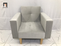 O1 Ghế sofa đơn thông mình giá rẻ NS02 màu xám trắng nhung