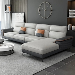 Bộ ghế sofa góc L da công nghiệp GT82 Yangchu 3m x 1m6 sang trọng