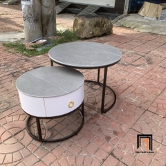 B1 Cặp bàn sofa đôi mặt đá xám BTPK3 Coupin căn hộ chung cư