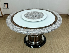 Set bàn ăn tròn 1m3 GF34-BAD6-G321-B363 6 ghế da Pu